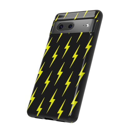 Yellow Lightning Bolt Tough Phone Case | Bold Electric Pattern Case for Iphone, Samsung Galaxy and Pixel