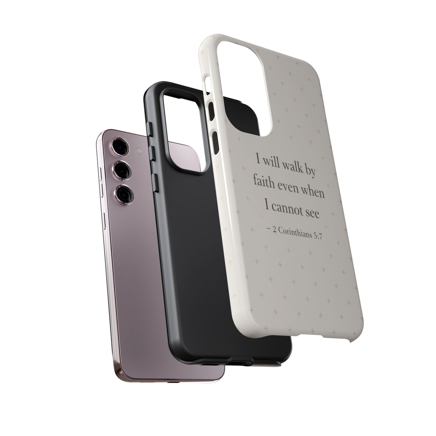 Walk by Faith Phone Case 2 Corinthians 5:7 Christian Bible Cover