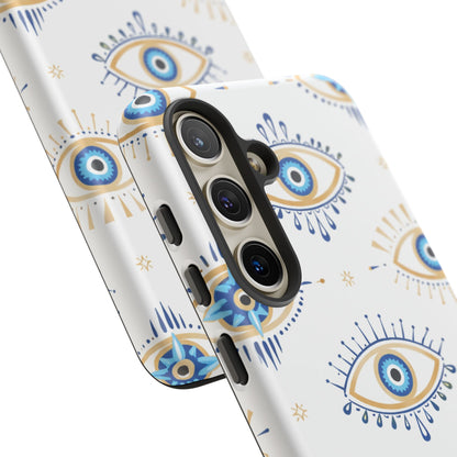 Blue Evil Eye Phone Case – Protective Slim Shockproof Cover for Iphone, Samsung Galaxy and Pixel