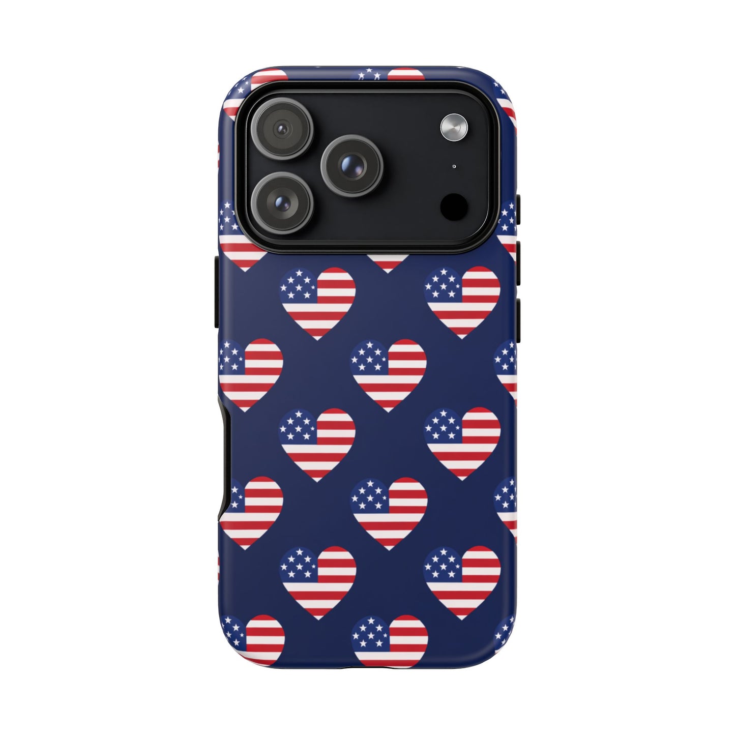 Patriotic American Flag Heart Phone Case – Tough Shockproof, USA Stars & Stripes for Iphone, Samsung Galaxy and Pixel