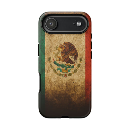 Vintage Mexico Flag Phone Case – Mexican Pride Grunge Flag Aesthetic Tough Case