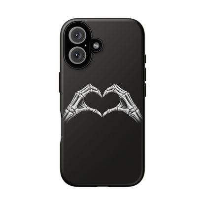 Skeleton Hands Heart Phone Case | Gothic Black Protective Cover