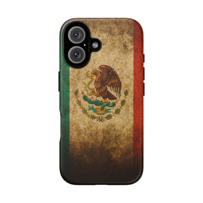 Vintage Mexico Flag Phone Case – Mexican Pride Grunge Flag Aesthetic Tough Case
