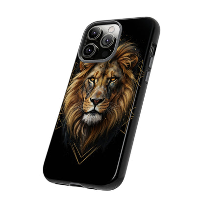 Majestic Lion Phone Case – Black Gold Luxury Lion Art Tough Protective Case