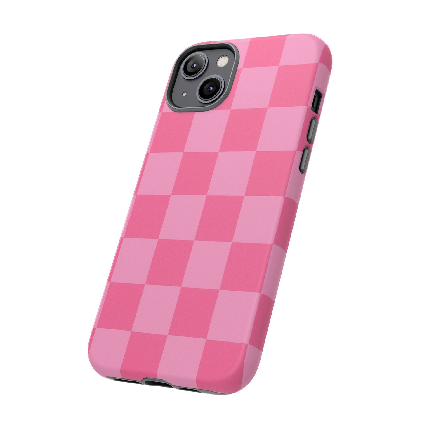 Pink Checkerboard Phone Case | Cute Aesthetic Checkered iPhone & Samsung Tough Case