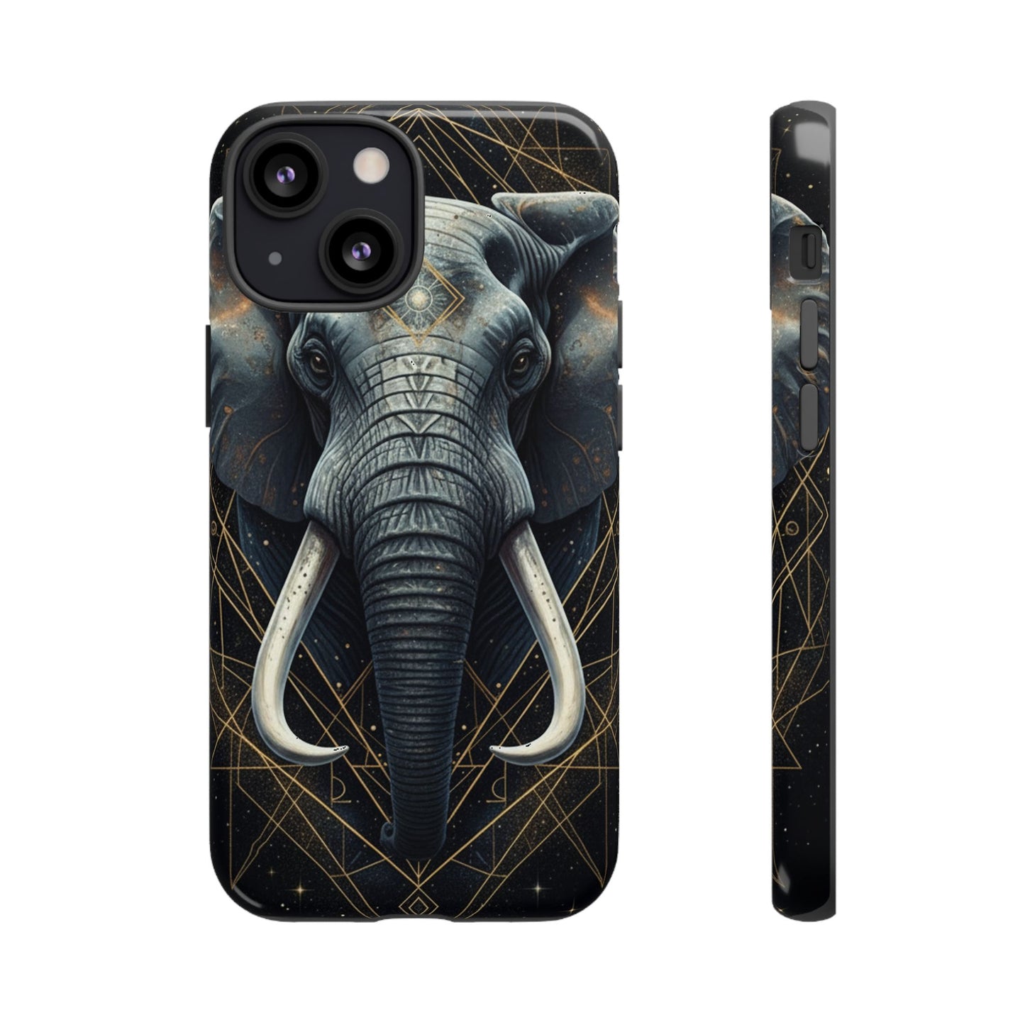 Elephant Mandala Phone Case | Minimal Gold Accent Tough Case