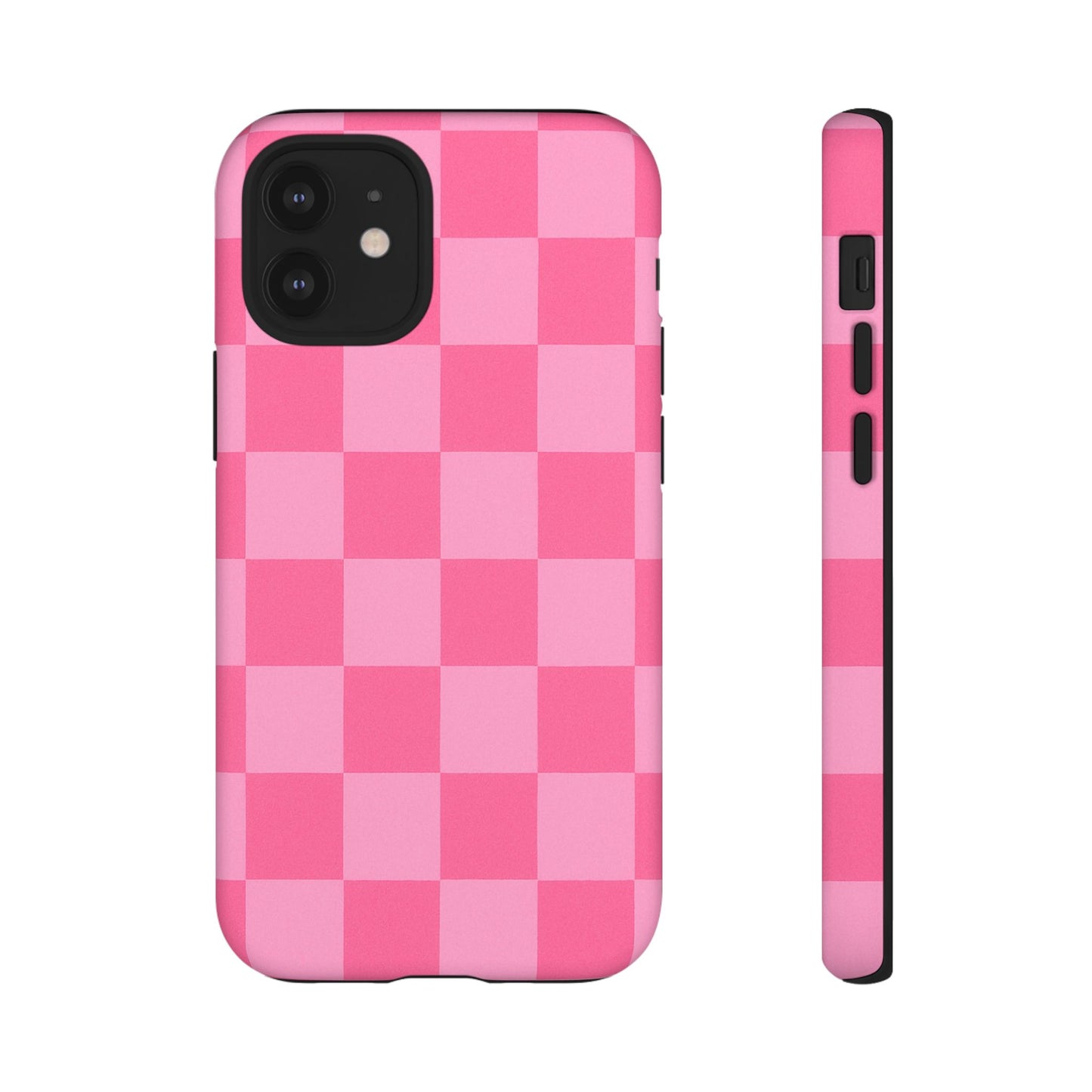 Pink Checkerboard Phone Case – Cute Aesthetic Tough Case for iPhone & Samsung