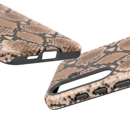 Snake Print Phone Case – Brown Python Pattern Slim Protective Cover for Iphone, Samsung Galaxy and Pixel