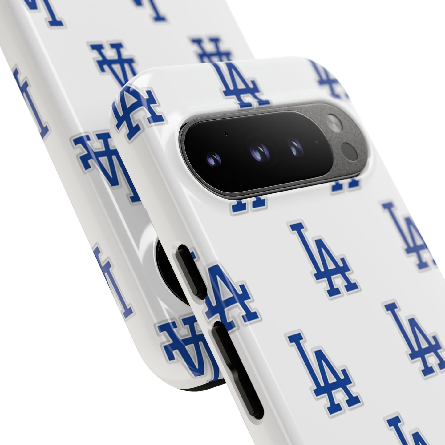 Blue LA Monogram Pattern Phone Case | Minimal Baseball Inspired Tough Cover