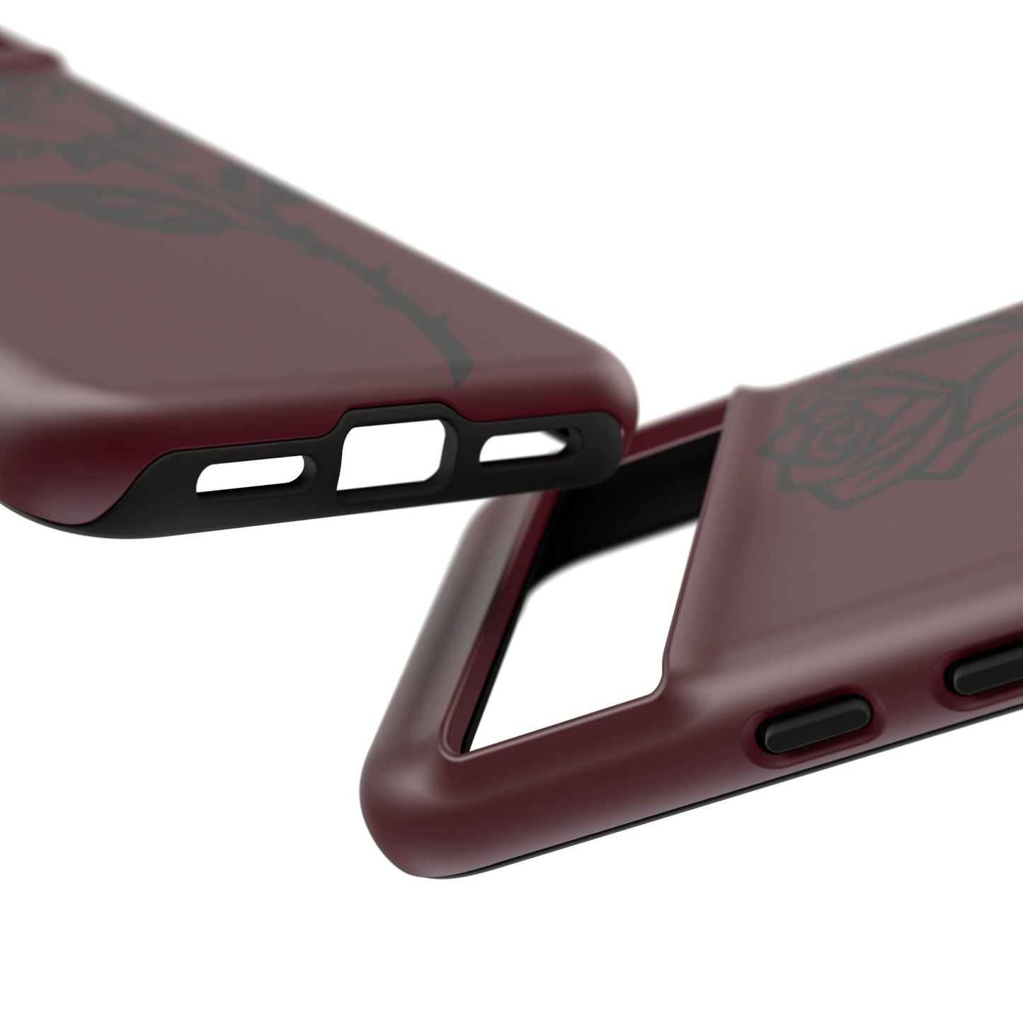 Black Rose Burgundy iPhone Case | Dark Aesthetic Shockproof Protective Cover