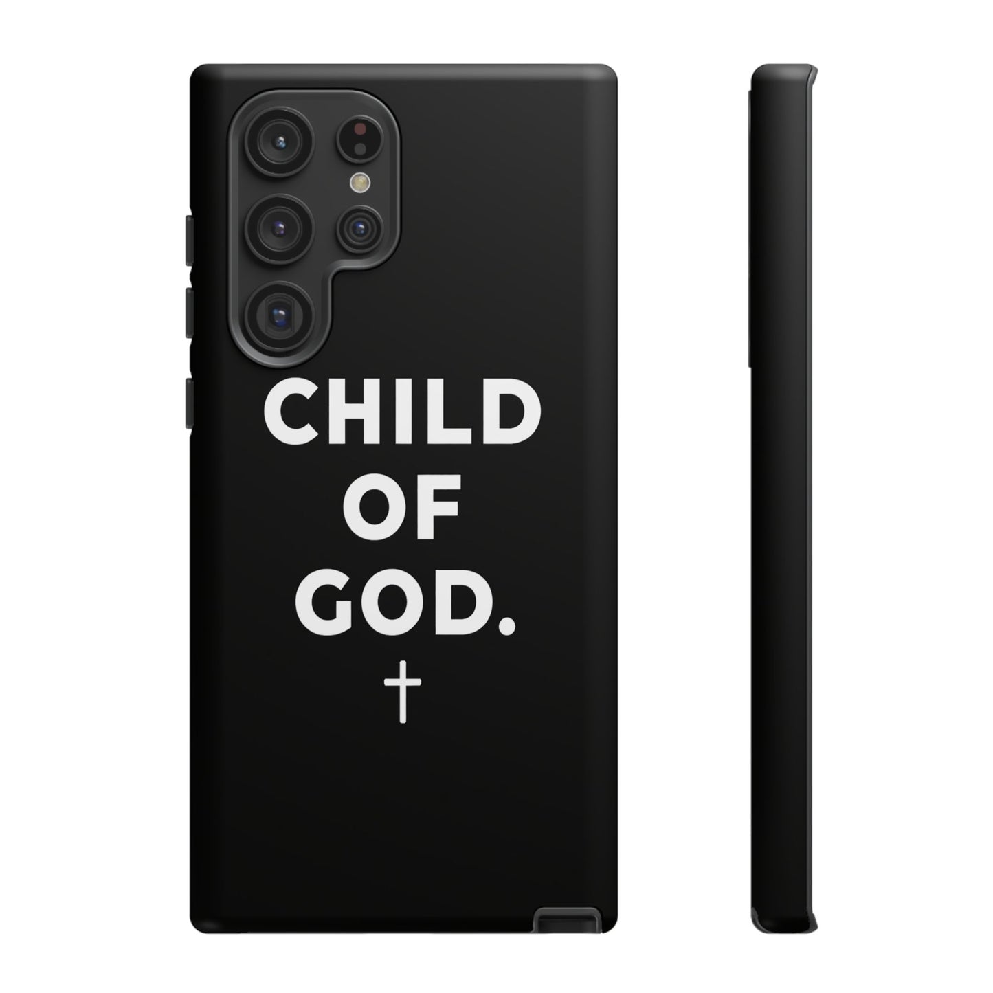 Child of God Phone Case Christian Black Aesthetic Cross Tough Cover