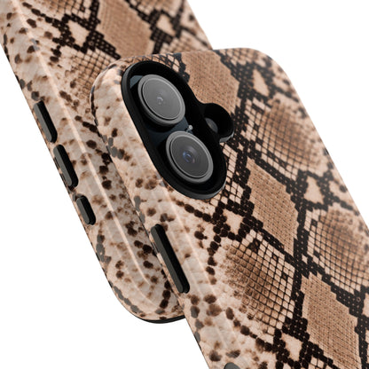 Snake Print Phone Case – Brown Python Pattern Slim Protective Cover for Iphone, Samsung Galaxy and Pixel