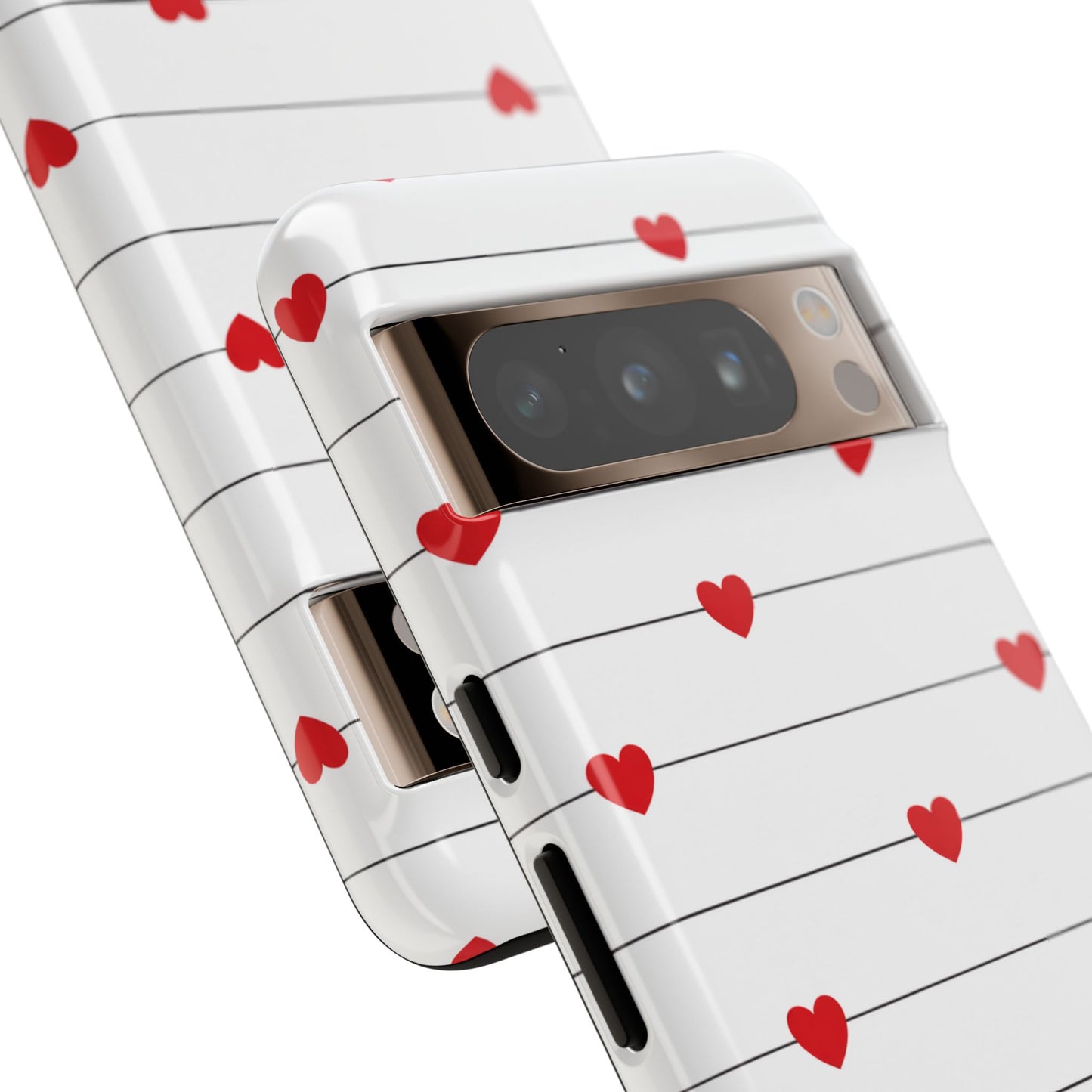 Red Heart Stripe iPhone Case | Tough Shockproof Love Aesthetic Cover
