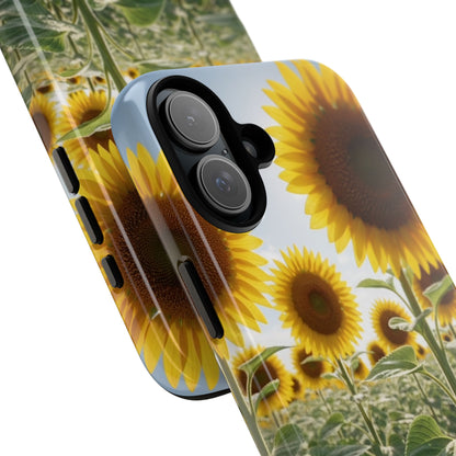Sunflower Field Phone Case | Golden Hour Floral Aesthetic | Bright Summer Tough Case