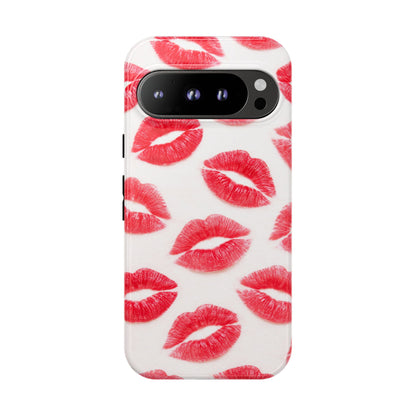 Red Lipstick Kiss Phone Case – Sexy Lip Print Pattern Tough Protective Cover