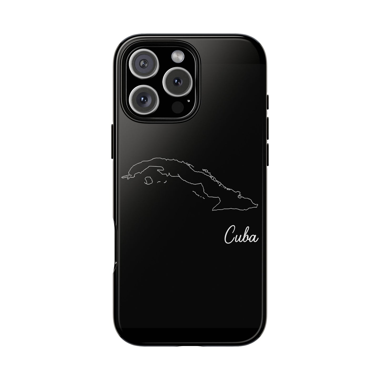 Cuba Outline Phone Case – Minimal Country Map Tough Case (iPhone, Samsung, Pixel)
