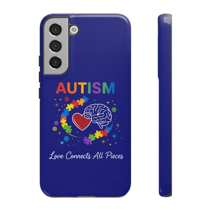 Autism Awareness Tough Case – "Love Connects All Pieces" Phone Case for Iphone, Samsung Galaxy and Pixel