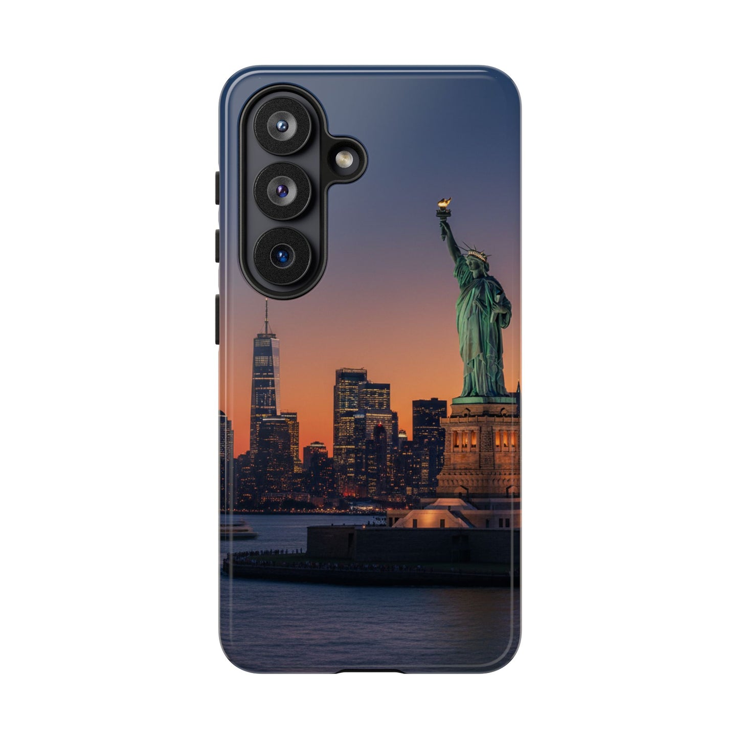 Statue of Liberty Sunset Phone Case – New York City Skyline Travel Aesthetic Tough Case