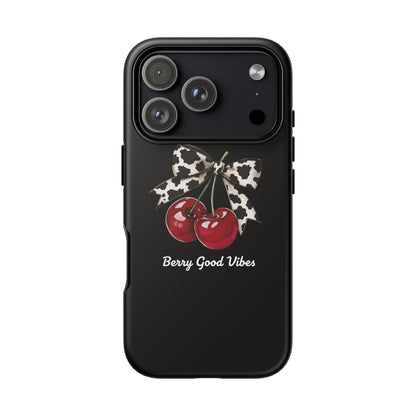 Cherry Cow Print Phone Case | Coquette Bow Aesthetic | Tough Protective Case
