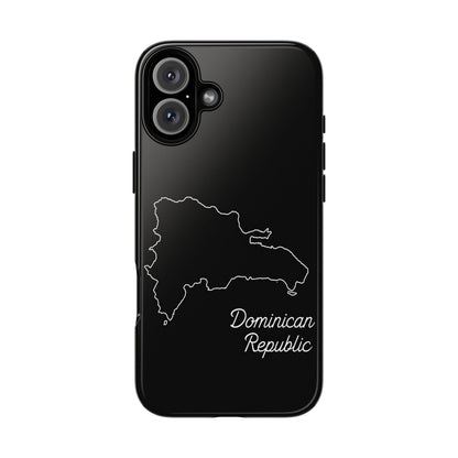 Dominican Republic Outline Phone Case – Minimal Country Map Tough Case (iPhone, Samsung, Pixel)