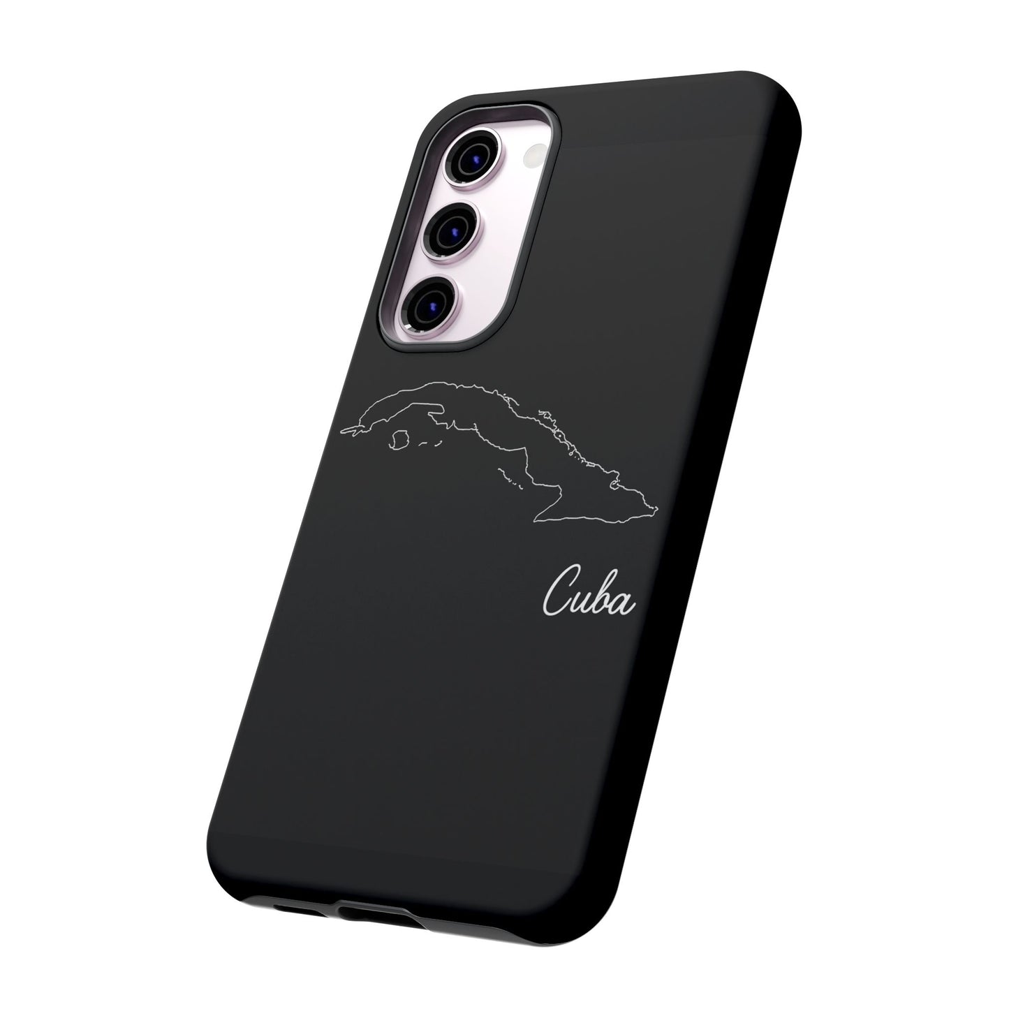 Cuba Outline Phone Case – Minimal Country Map Tough Case (iPhone, Samsung, Pixel)