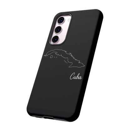 Cuba Outline Phone Case – Minimal Country Map Tough Case (iPhone, Samsung, Pixel)