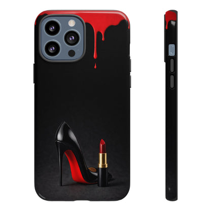 Dark Feminine Red Drip Phone Case – Gothic Glam Tough Cover