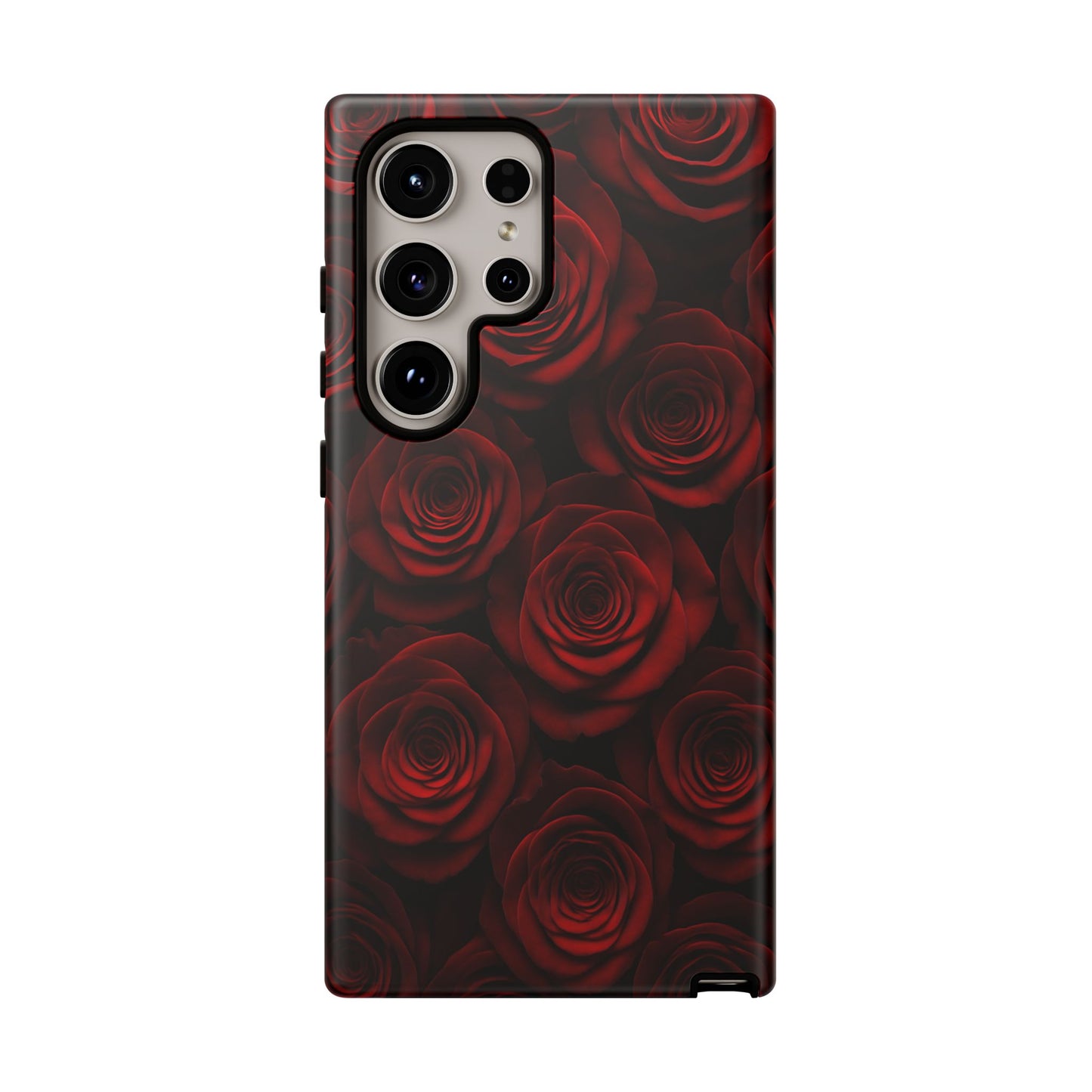 Dark Red Rose Phone Case – Gothic Floral Tough Case (iPhone, Samsung, Pixel)