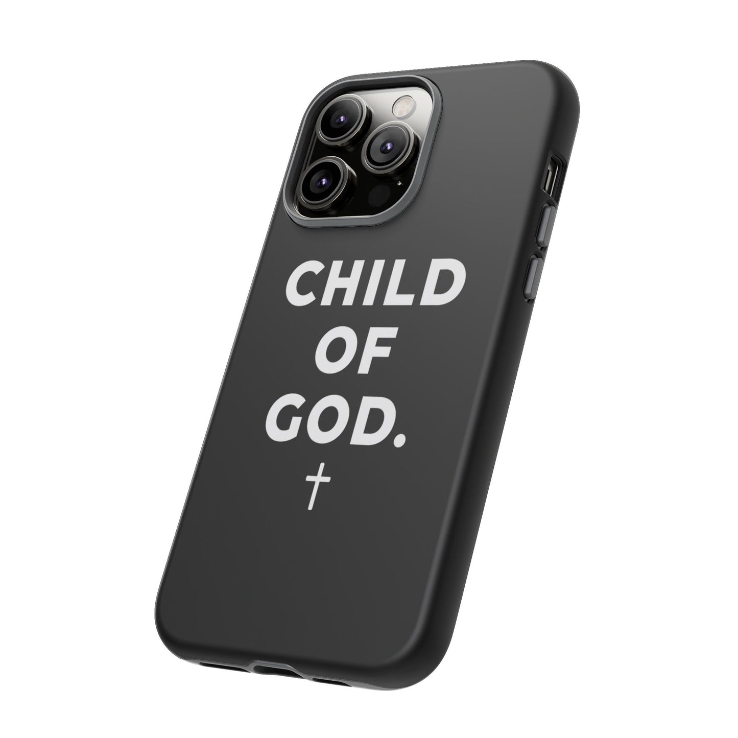 Child of God Phone Case Christian Black Aesthetic Cross Tough Cover