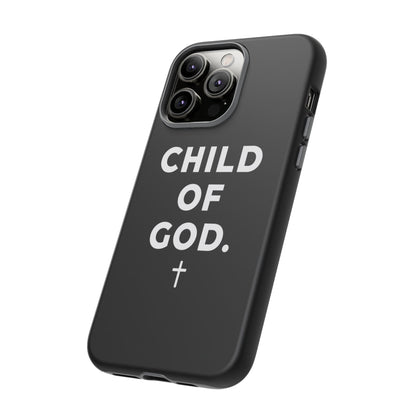 Child of God Phone Case Christian Black Aesthetic Cross Tough Cover