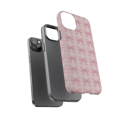 Pink Bow Pattern Phone Case – Soft Coquette Aesthetic Tough Case