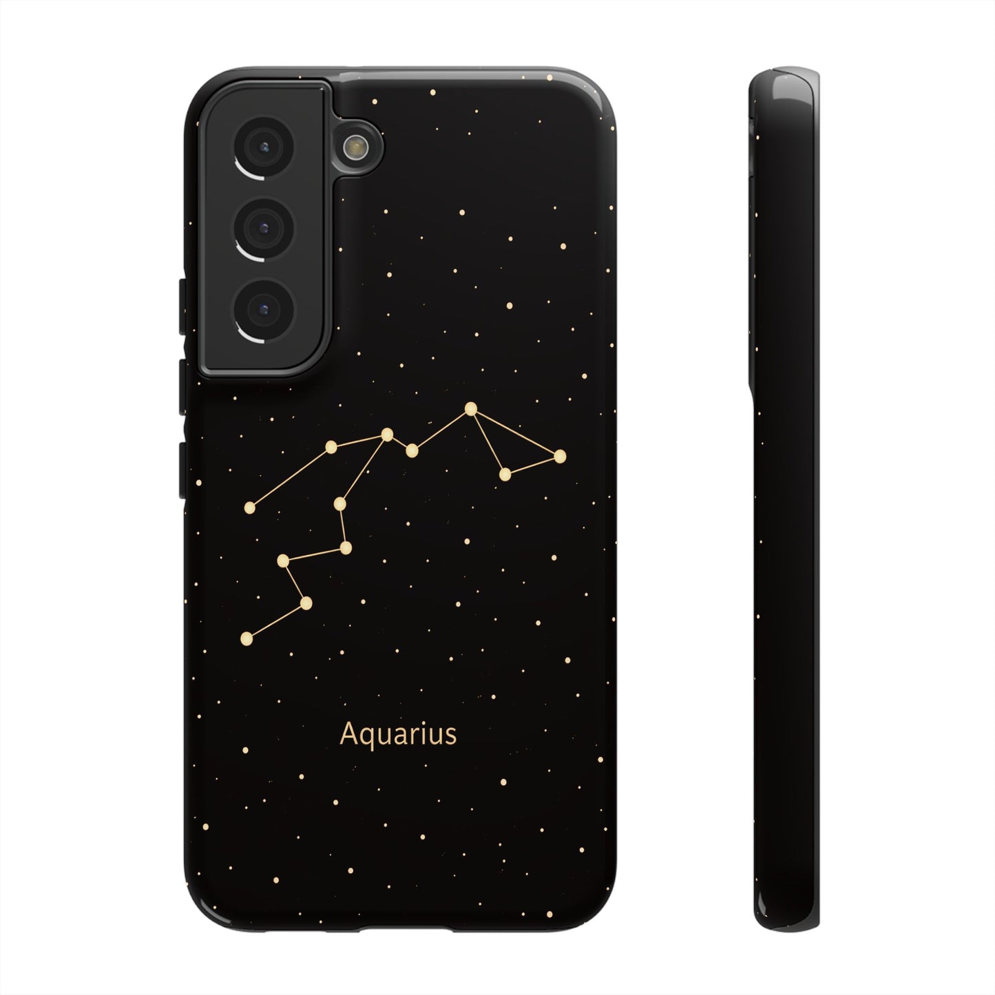 Aquarius Zodiac Constellation Phone Case – Luxe Gold Celestial Cover