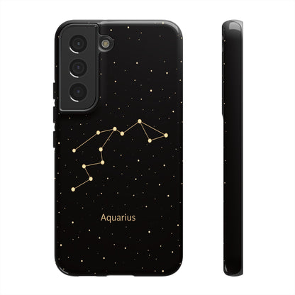 Aquarius Zodiac Constellation Phone Case – Luxe Gold Celestial Cover