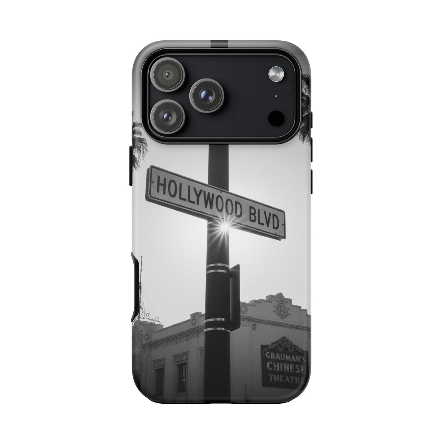 Hollywood Blvd Phone Case | Vintage Los Angeles Street Sign | Black & White LA Aesthetic