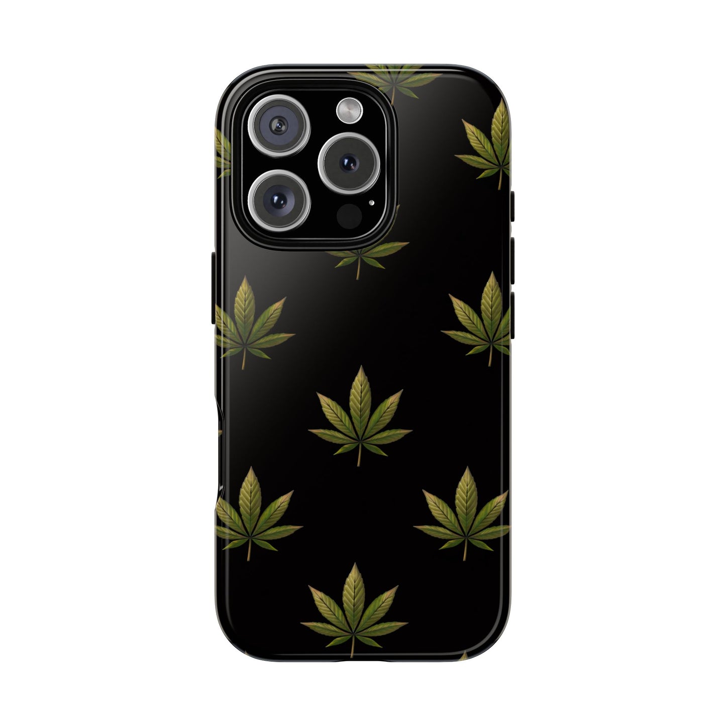 Cannabis Leaf Phone Case Green Weed Leaf Pattern Tough Protective Cover