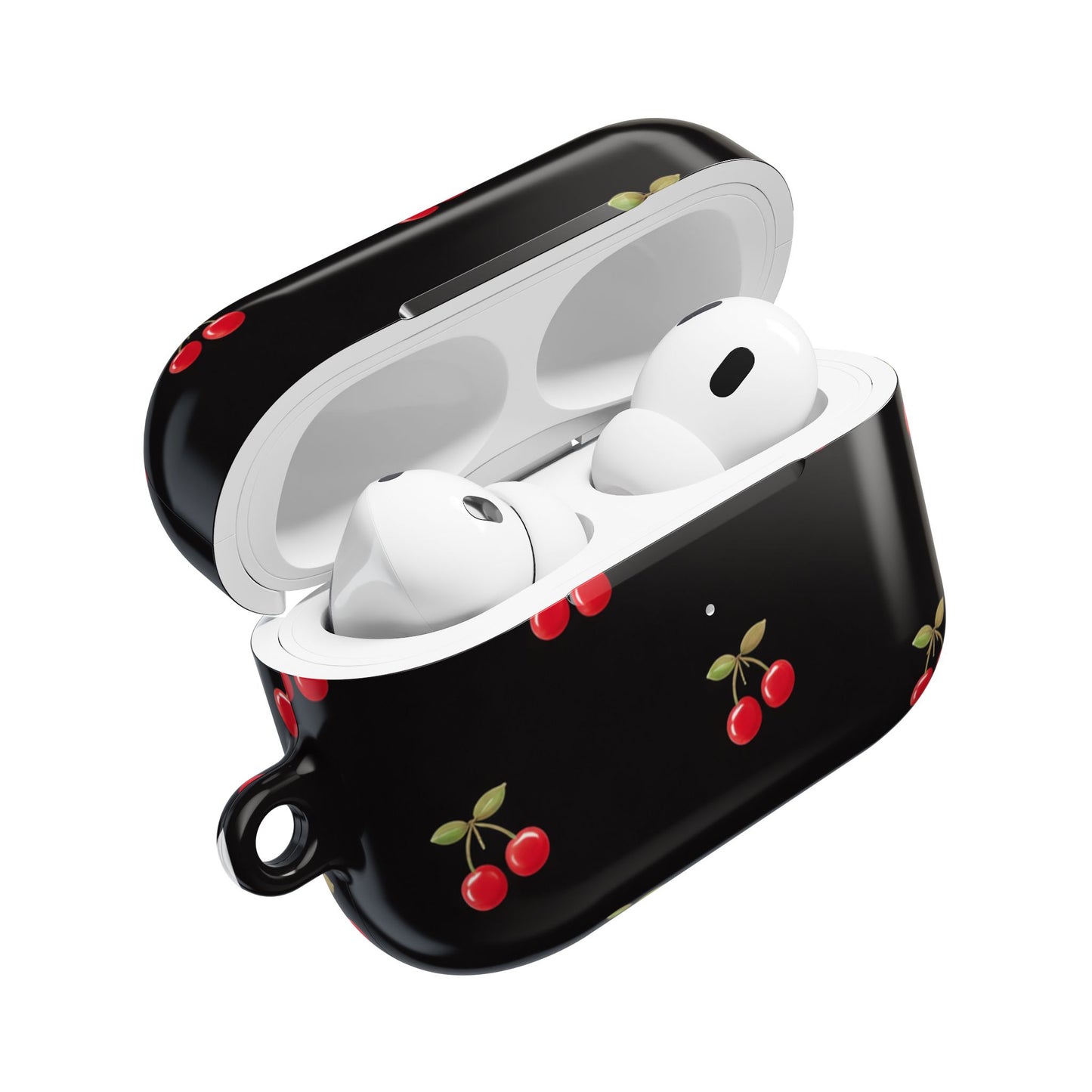 Cherry Pattern AirPod Case — Cute Black Cherry Protective Cover