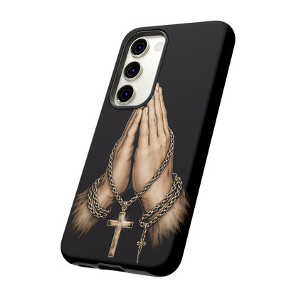 Praying Hands Cross Phone Case – Christian Faith Scripture Cover