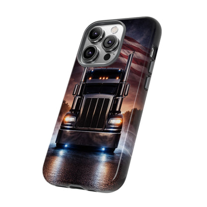 Semi Truck Phone Case American Flag Big Rig Trucker Gift iPhone Samsung