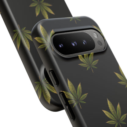 Cannabis Leaf Phone Case Green Weed Leaf Pattern Tough Protective Cover