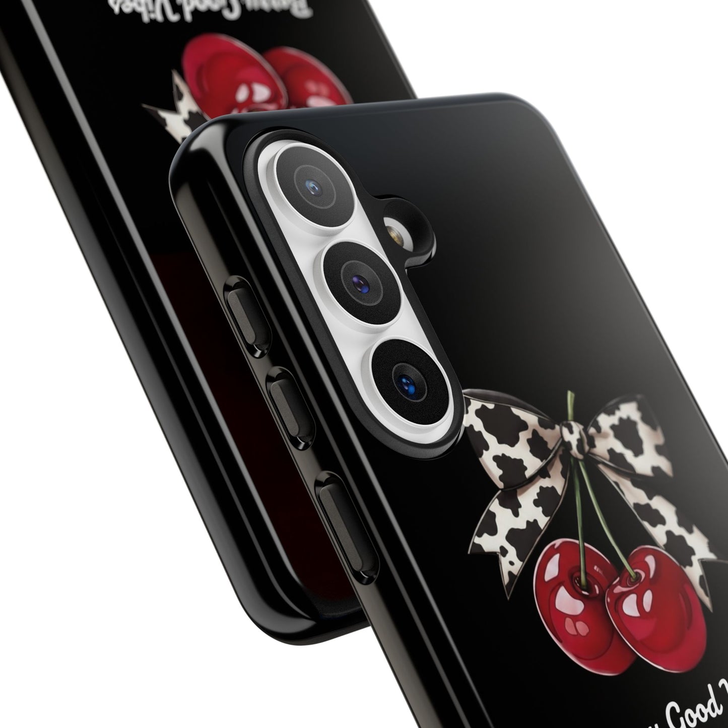 Cherry Cow Print Phone Case | Coquette Bow Aesthetic iPhone & Samsung Tough Case