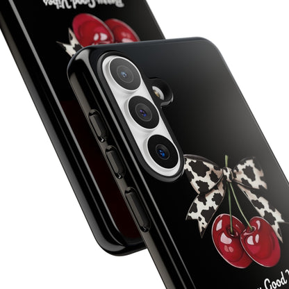 Cherry Cow Print Phone Case | Coquette Bow Aesthetic iPhone & Samsung Tough Case