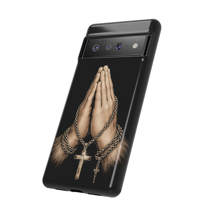 Praying Hands Cross Phone Case – Christian Faith Scripture Cover