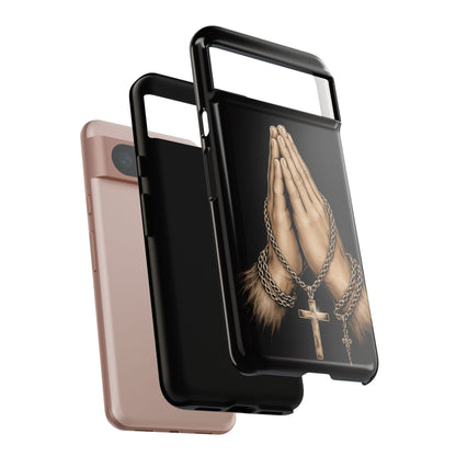 Praying Hands Cross Phone Case – Christian Faith Scripture Cover