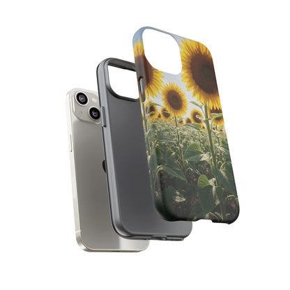Sunflower Field Phone Case | Golden Hour Floral Aesthetic | Bright Summer Tough Case