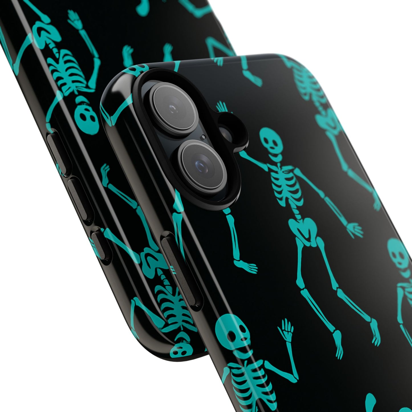 Dancing Teal Skeletons Phone Case | Tough Protective Case for Iphone, Samsung Galaxy and Pixel