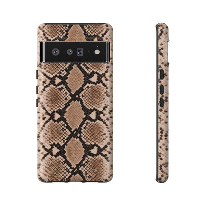 Snake Print Phone Case – Brown Python Pattern Slim Protective Cover for Iphone, Samsung Galaxy and Pixel