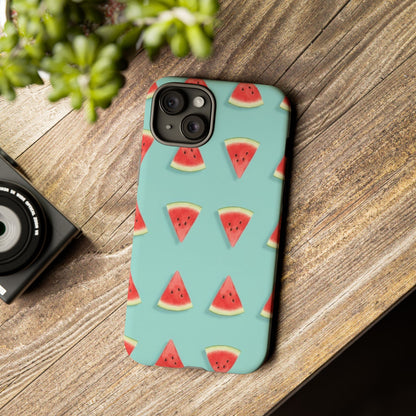 Watermelon Phone Case – Pastel Blue Summer Fruit Tough Case (iPhone, Samsung, Pixel)