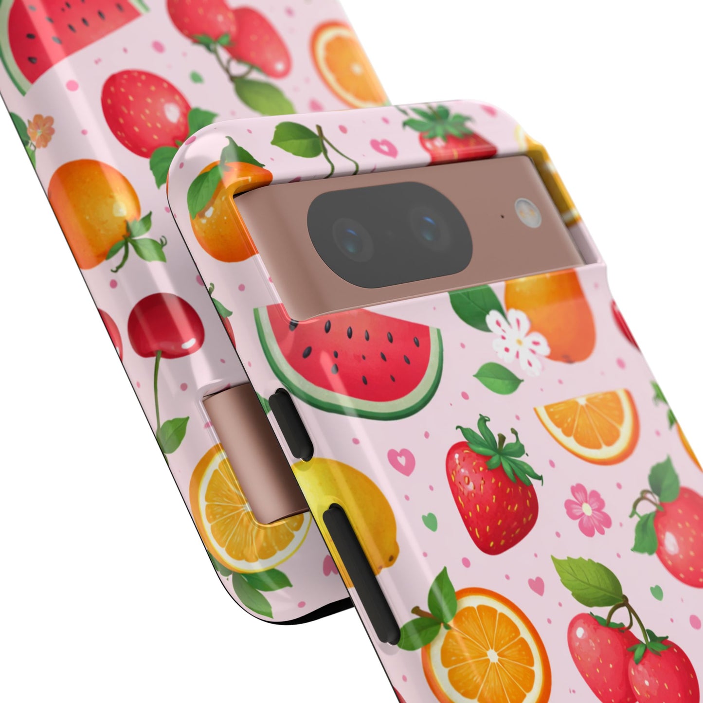 Fruit Phone Case – Tough Shockproof, Strawberry Cherry Citrus Summer Design for Iphone, Samsung Galaxy and Pixel