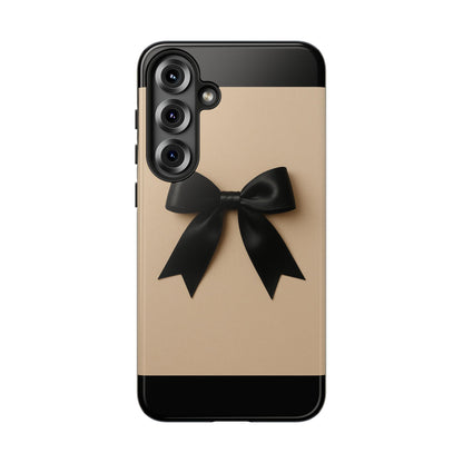 Black Bow Phone Case | Elegant Coquette Bow Design | Chic Neutral Tough Case for iPhone & Samsung