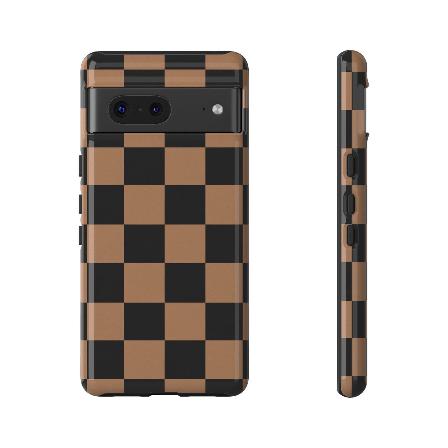 Brown Checkerboard Phone Case | Aesthetic Tough Protective Case